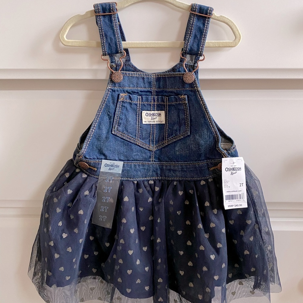 NWT OSHKOSH Bib Overalls with Tutu Skirt
